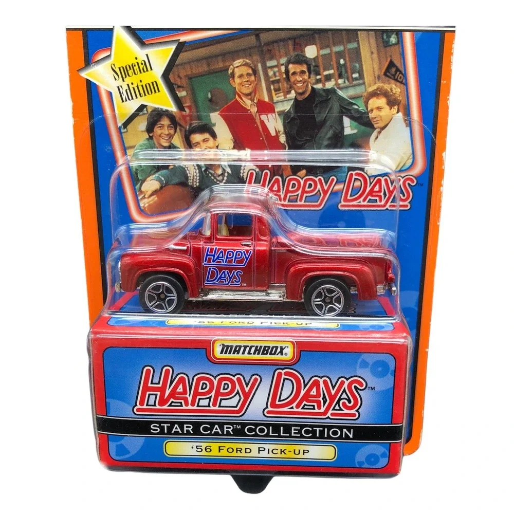 Matchbox Happy Days 1956 '56 Ford Stepside Pickup Truck Red‎ Die Cast 1/64 Scale